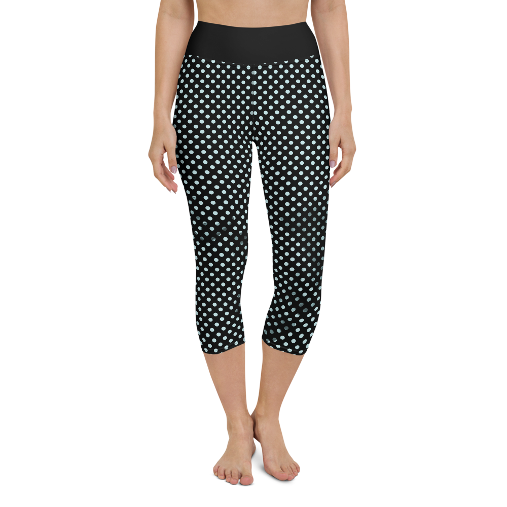 Sunblocked Run Star Hike Sky Blue Smoky Spotlight Halftone Dot Capri Yoga Leggings