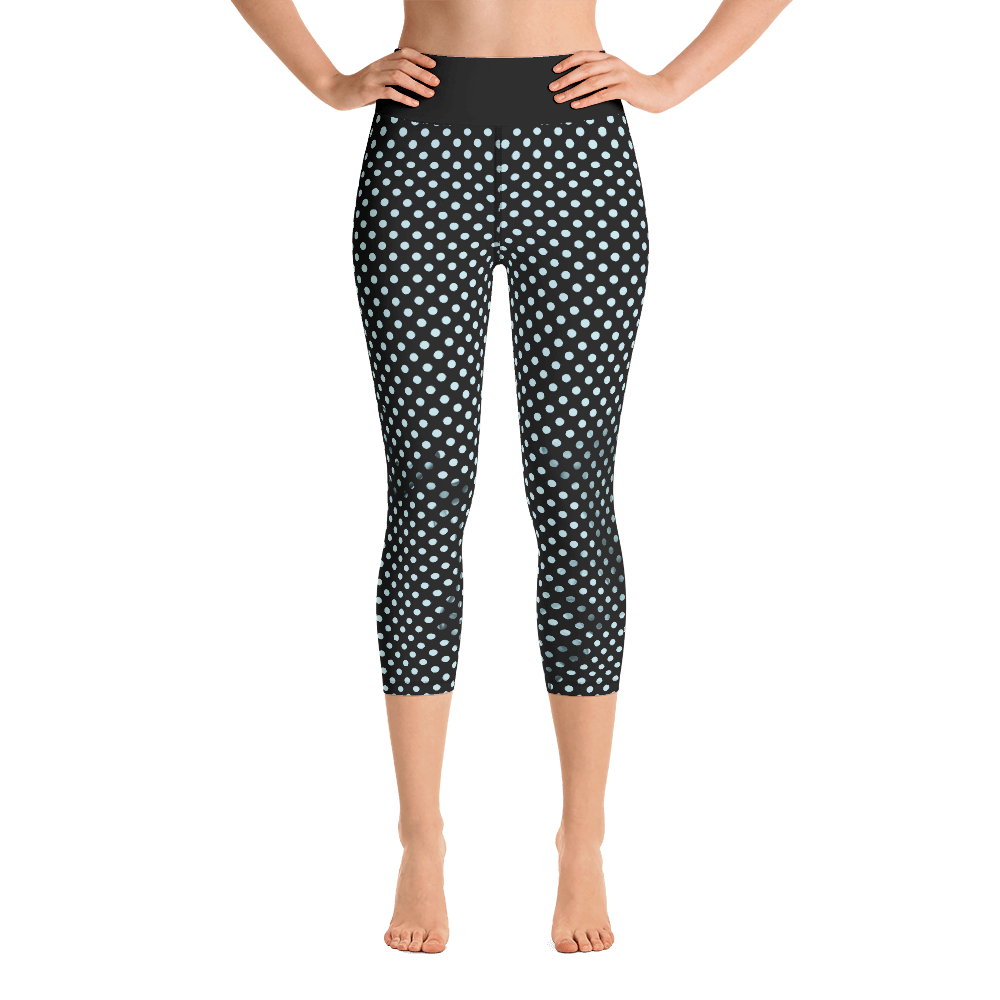 Sunblocked Run Star Hike Sky Blue Smoky Spotlight Halftone Dot Capri Yoga Leggings