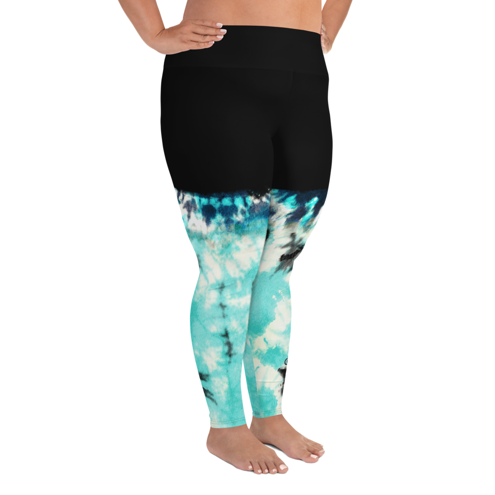 CRXWN | Drip Or Dye Max 90 Recraft Hyper Tourquoise HER Collection Tye Dye Plus Size Yoga Leggings