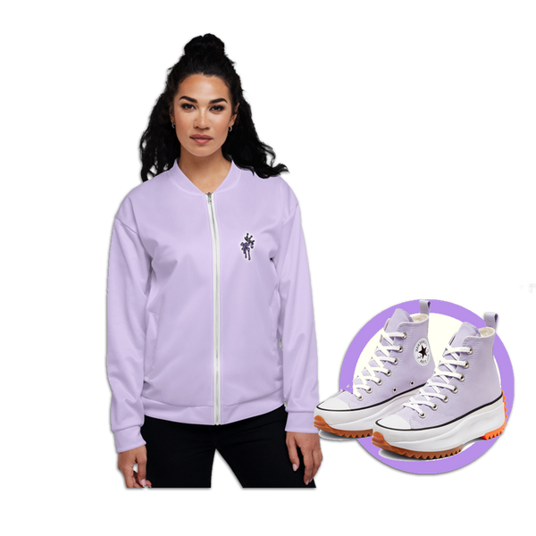 CRXWN | Drip or Dye Sunblocked Run Star Hike Pastel Purple Solid UNISEX Bomber Jacket