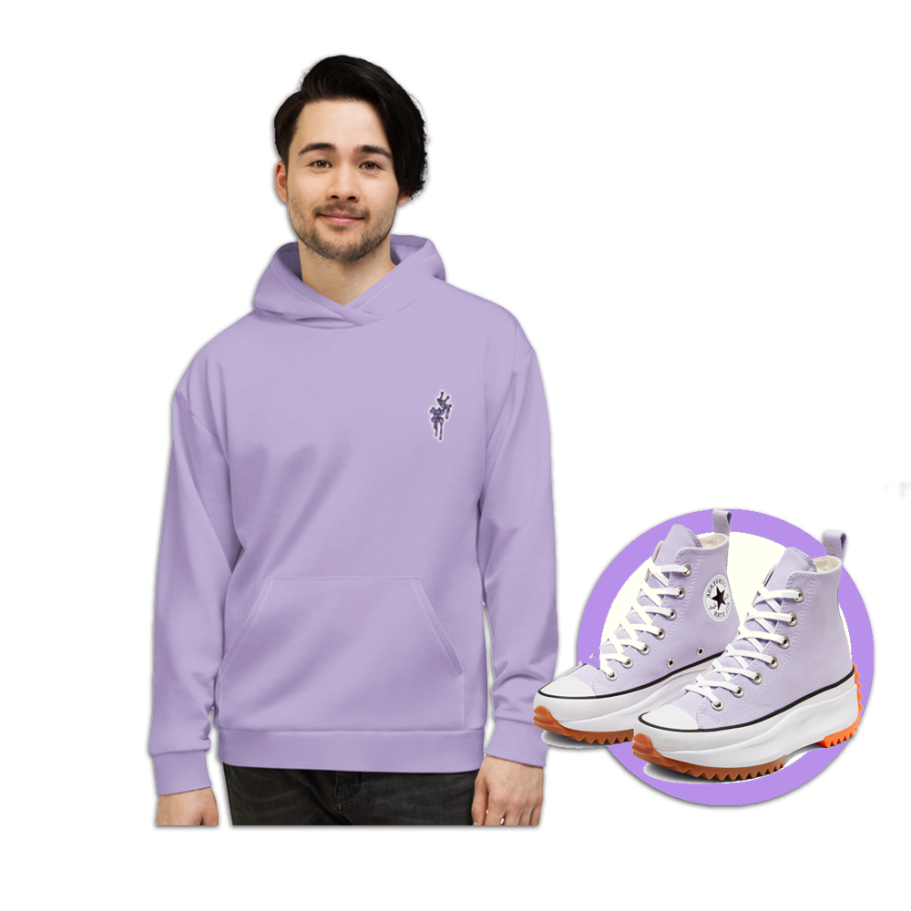 CRXWN | Drip or Dye Sunblocked Run Star Hike Pastel Purple Solid UNISEX Hoodie