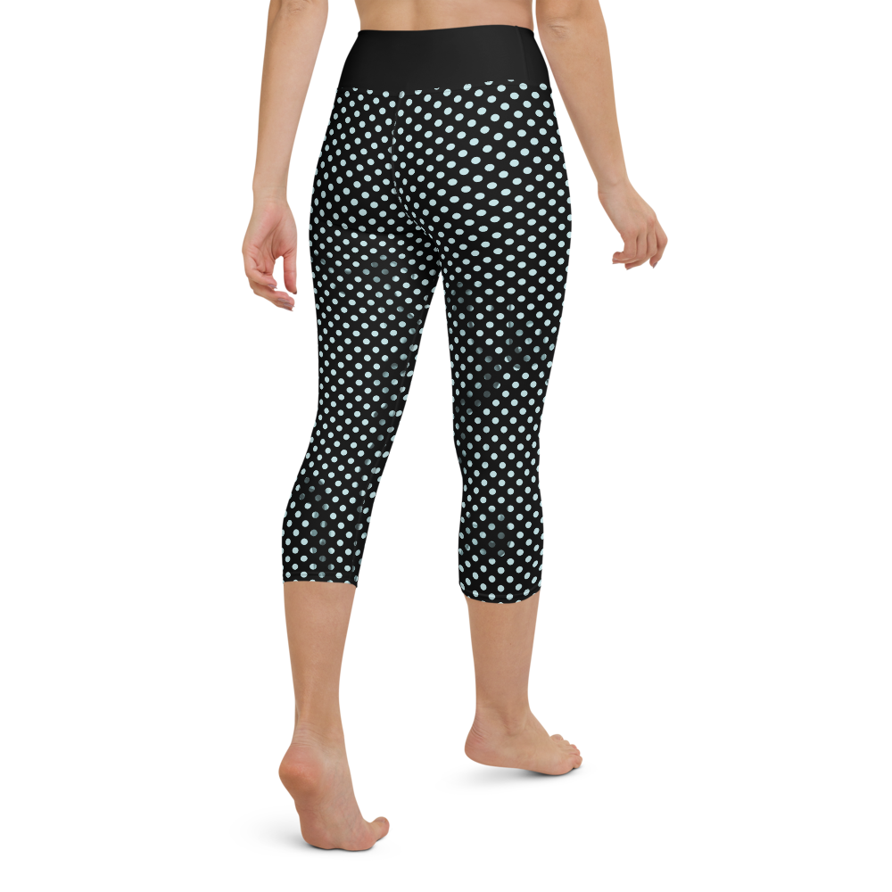 Sunblocked Run Star Hike Sky Blue Smoky Spotlight Halftone Dot Capri Yoga Leggings