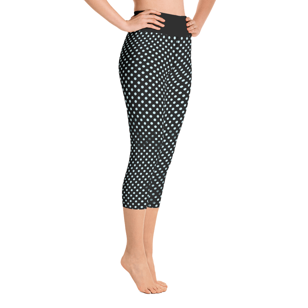 Sunblocked Run Star Hike Sky Blue Smoky Spotlight Halftone Dot Capri Yoga Leggings