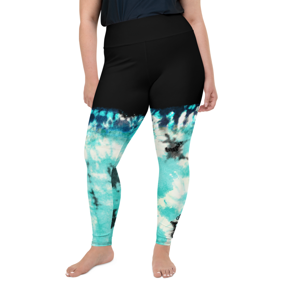 CRXWN | Drip Or Dye Max 90 Recraft Hyper Tourquoise HER Collection Tye Dye Plus Size Yoga Leggings