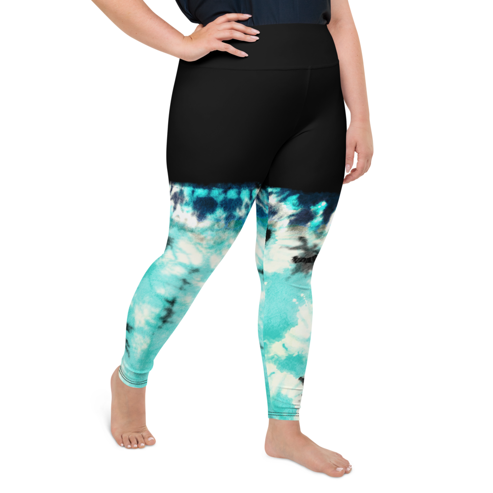 CRXWN | Drip Or Dye Max 90 Recraft Hyper Tourquoise HER Collection Tye Dye Plus Size Yoga Leggings