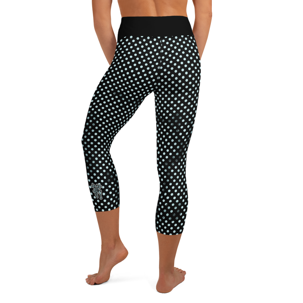 Sunblocked Run Star Hike Sky Blue Smoky Spotlight Halftone Dot Capri Yoga Leggings