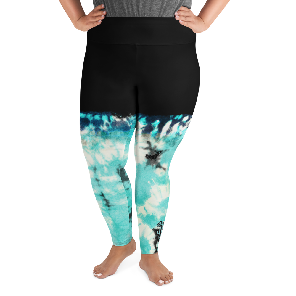 CRXWN | Drip Or Dye Max 90 Recraft Hyper Tourquoise HER Collection Tye Dye Plus Size Yoga Leggings