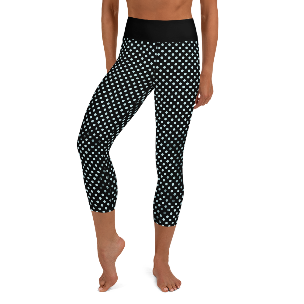 Sunblocked Run Star Hike Sky Blue Smoky Spotlight Halftone Dot Capri Yoga Leggings