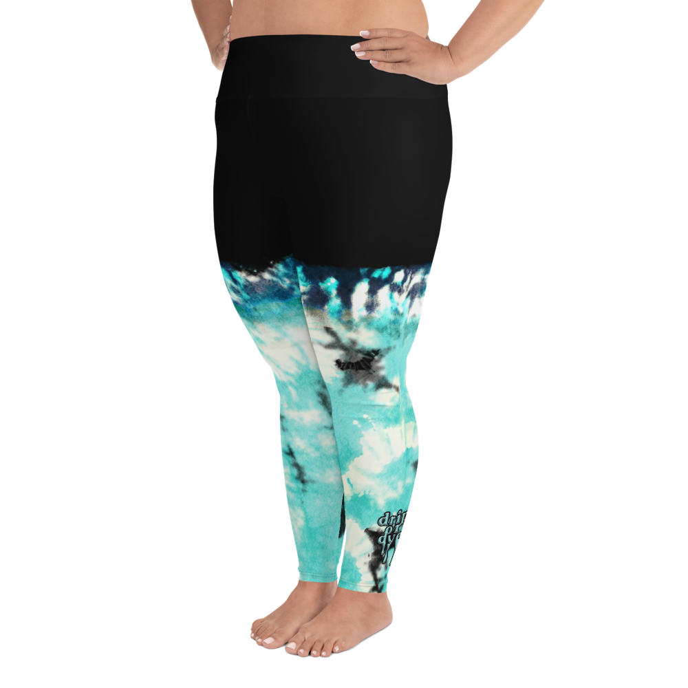 CRXWN | Drip Or Dye Max 90 Recraft Hyper Tourquoise HER Collection Tye Dye Plus Size Yoga Leggings