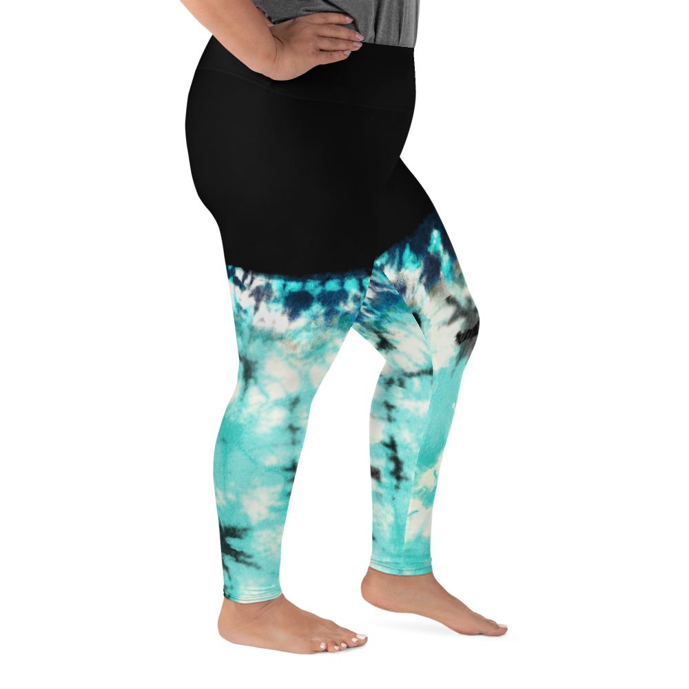 CRXWN | Drip Or Dye Max 90 Recraft Hyper Tourquoise HER Collection Tye Dye Plus Size Yoga Leggings