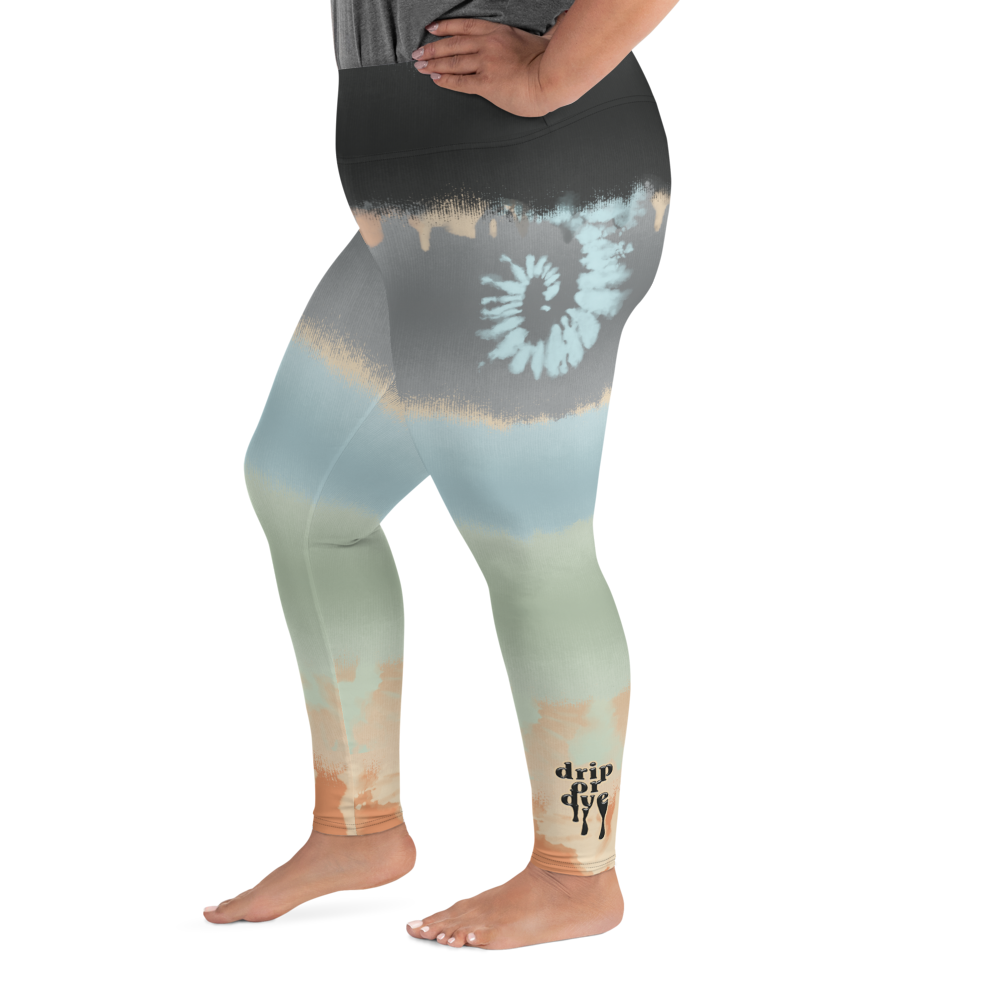 CRXWN | Drip Or Dye SB High Spectrum Easter Ombre Tye Dye Plus Size Yoga Leggings Venice Beach Vibez