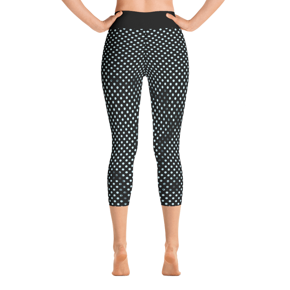 Sunblocked Run Star Hike Sky Blue Smoky Spotlight Halftone Dot Capri Yoga Leggings