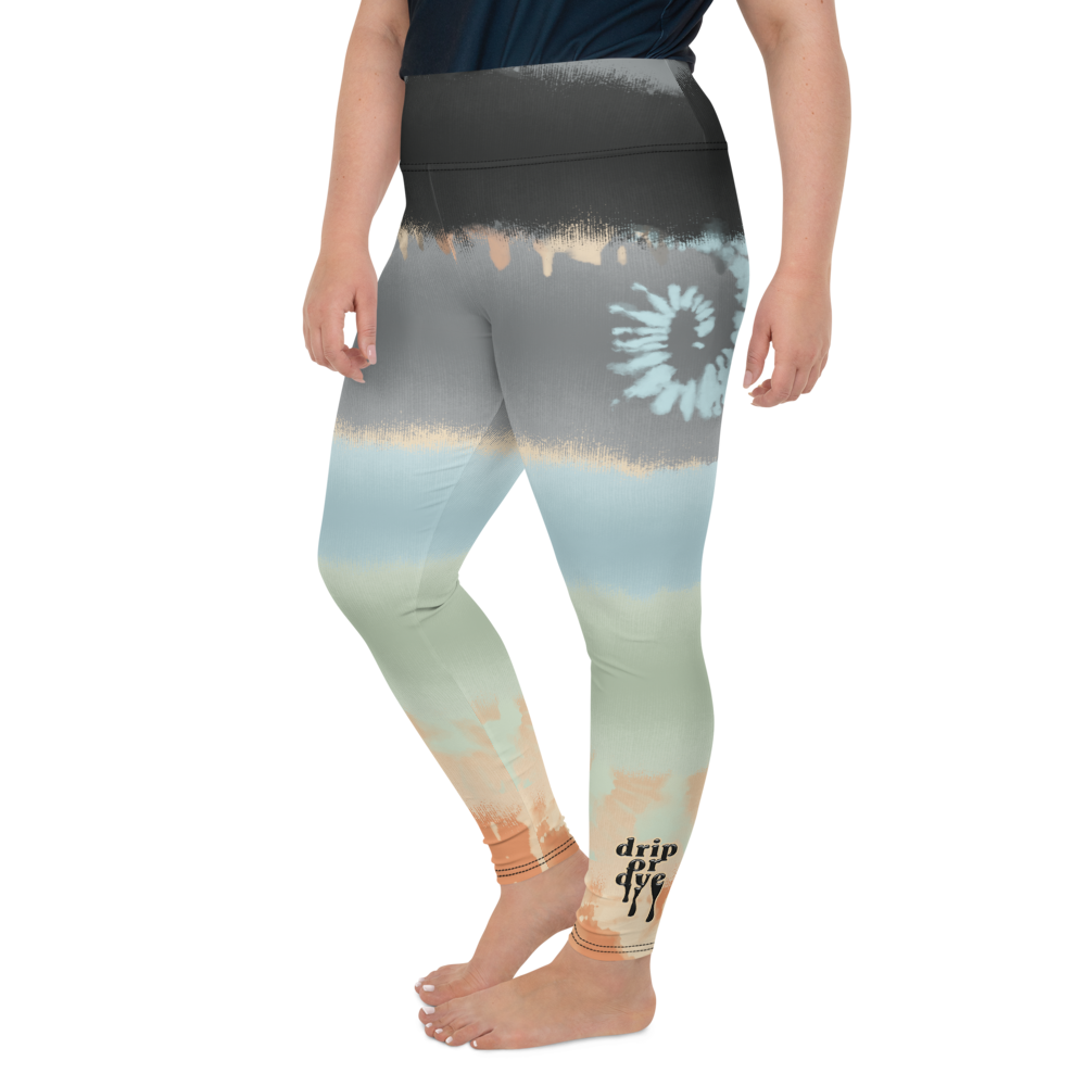 CRXWN | Drip Or Dye SB High Spectrum Easter Ombre Tye Dye Plus Size Yoga Leggings Venice Beach Vibez