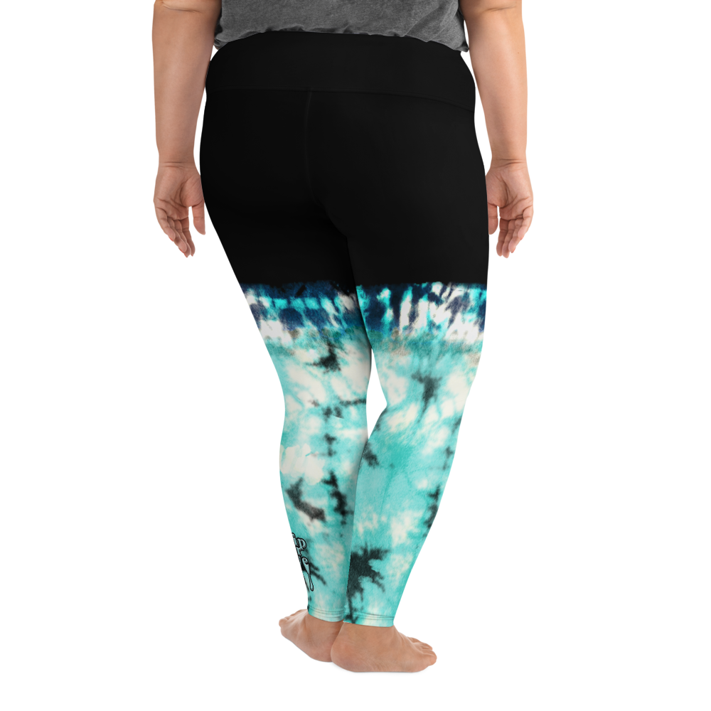 CRXWN | Drip Or Dye Max 90 Recraft Hyper Tourquoise HER Collection Tye Dye Plus Size Yoga Leggings