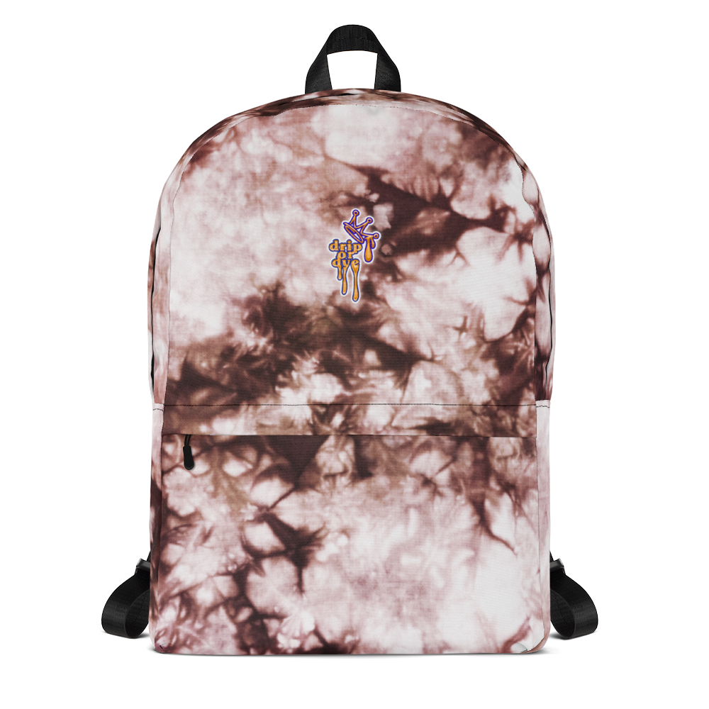DRIP OR DYE | Cosmic Crush Ice Krackle Crystal Color Cloud Tie Dye Blk N Wh Monochromatic Ink Lite Backpack
