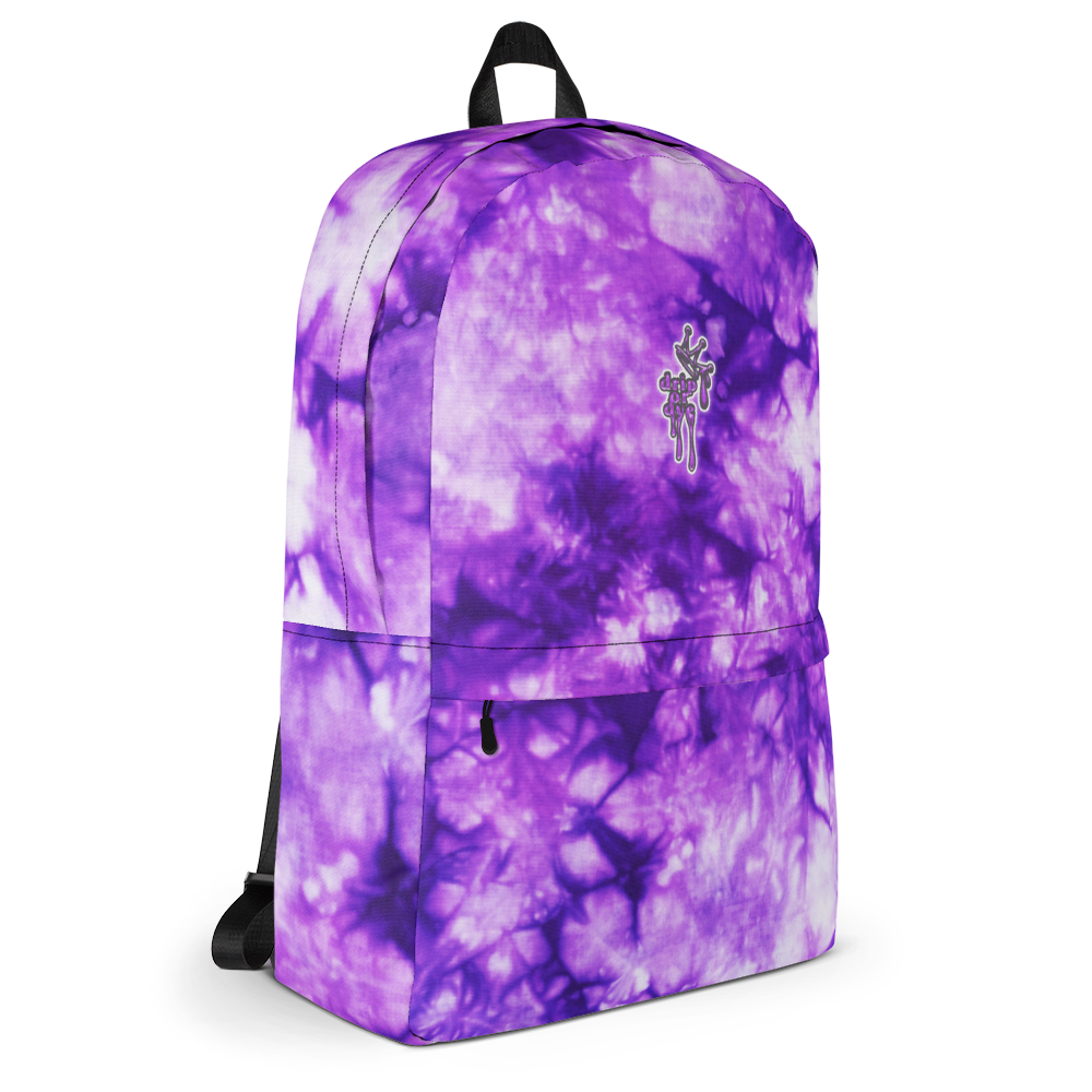 DRIP OR DYE | Cosmic Purple Crush Ice Krackle Crystal Color Cloud Tie Dye Lite Backpack