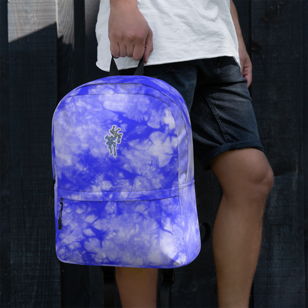 DRIP OR DYE | Cosmic Blue Crush Ice Krackle Crystal Royal Blue Color Cloud Tie Dye Lite Backpack