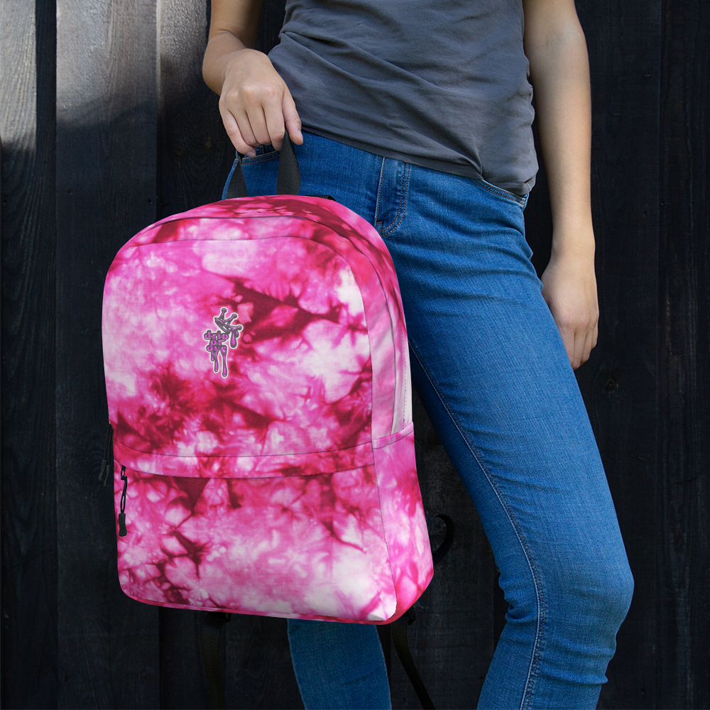 DRIP OR DYE | Cosmic Pynk Crush Ice Krackle Crystal Pink Color Cloud Tie Dye Lite Backpack