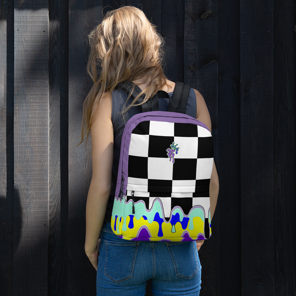 DRIP OR DYE | Checker Drip Backpack Purple Reign