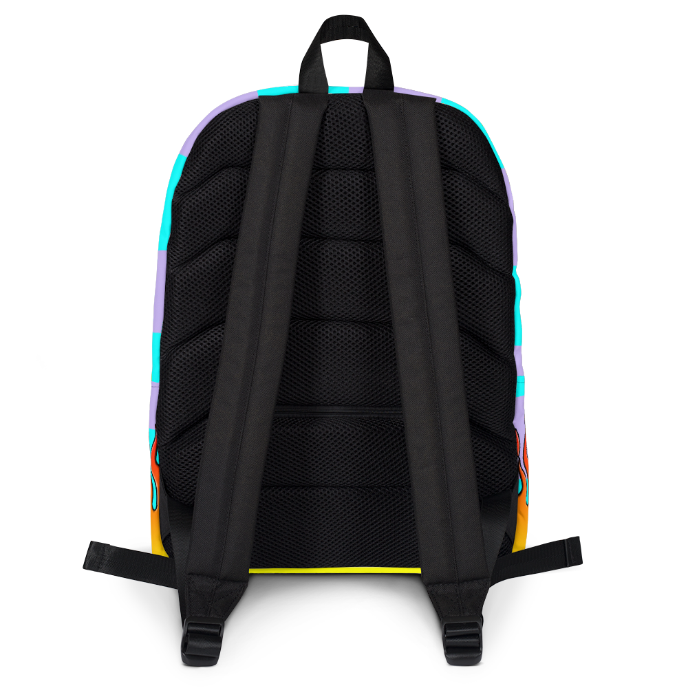DRIP OR DYE | Checker Flames Backpack Multicolor Violet Sky Blue Carnival