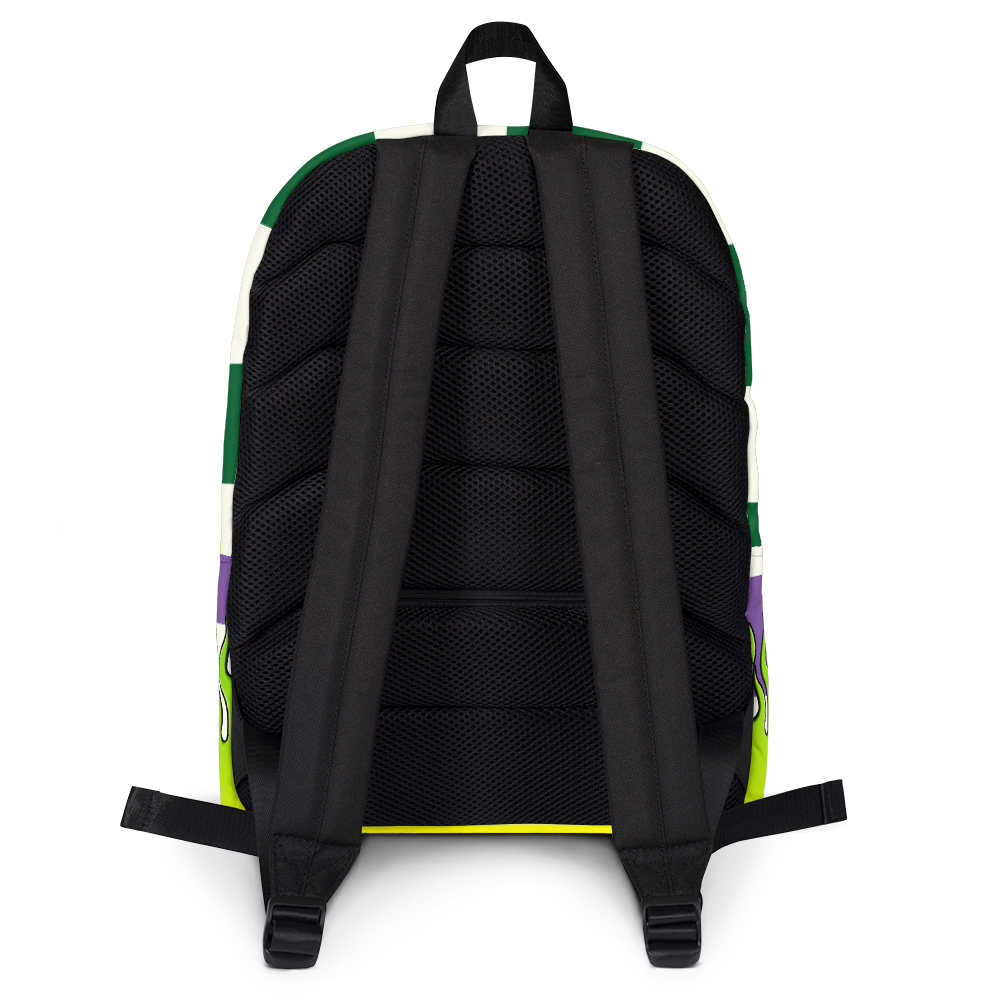DRIP OR DYE | Checker Flames Color Block Backpack Alien Green Royal Blue Forest Green Purple