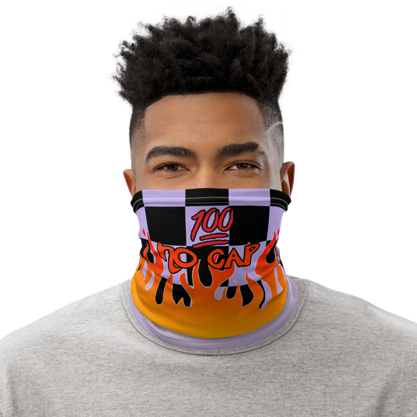 CRXWN | Drip or Dye Custom Checkers N' Flames Print 3-in-1 UNISEX Gaiter Pastel Purple