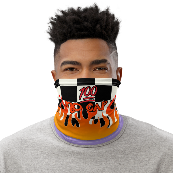 CRXWN | Drip or Dye Custom Checkers N' Flames Print 3-in-1 UNISEX Gaiter