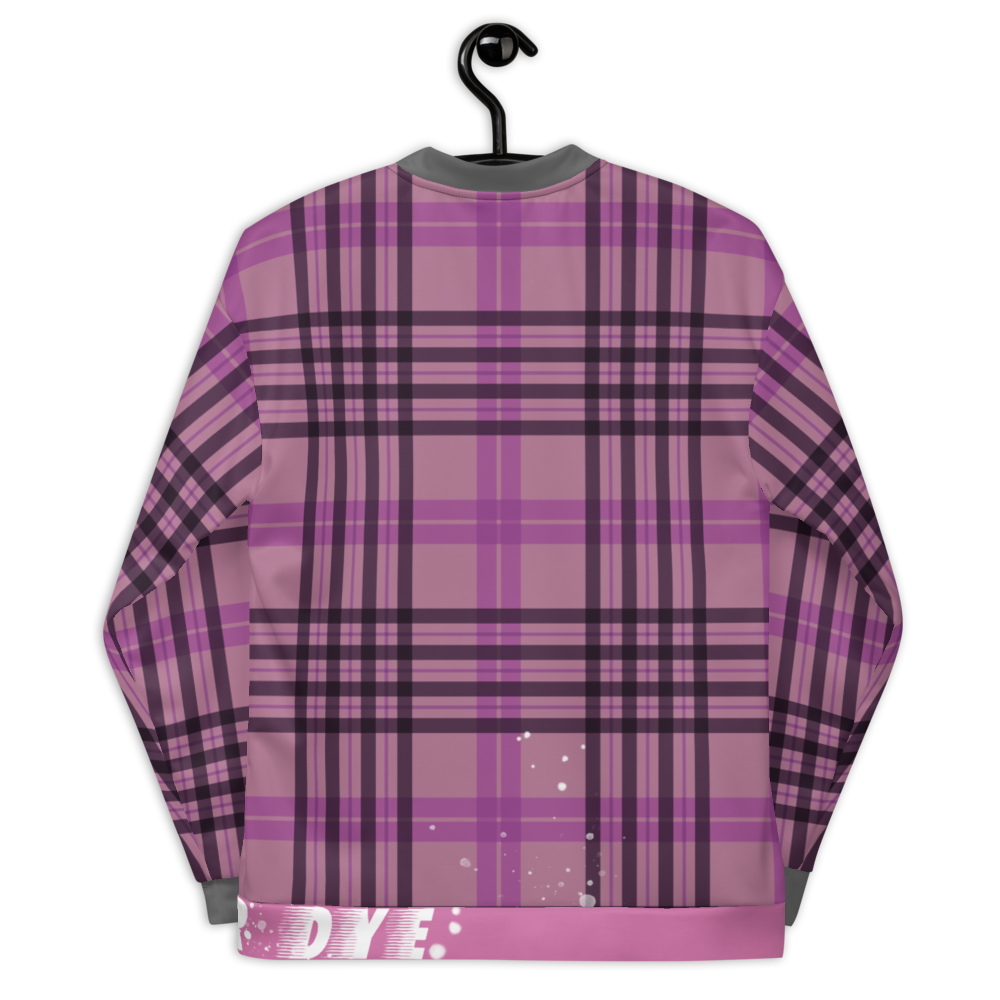 CRXWN | Drip or Dye | Plaid Season 1 Unisex Bomber Jacket Think Pink