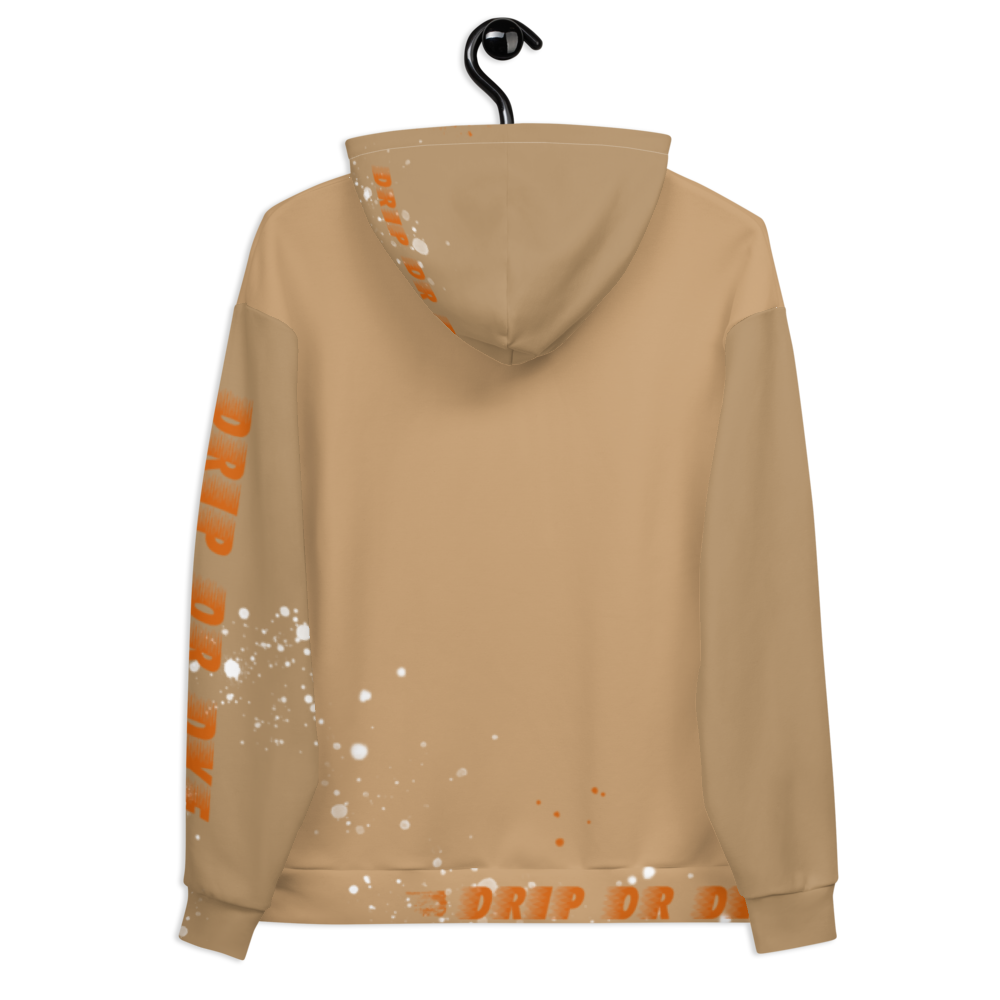CRXWN | Drip or Dye | HUES Season 1 Back 2 Basics Unisex Comfort Hoodie Stripes N' Zoom Splatter Tan Sienna Oranges