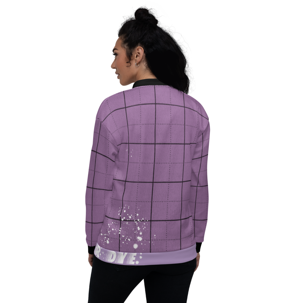 CRXWN | Drip or Dye | Plaid Season 1 Unisex Bomber Jacket Violet Purple