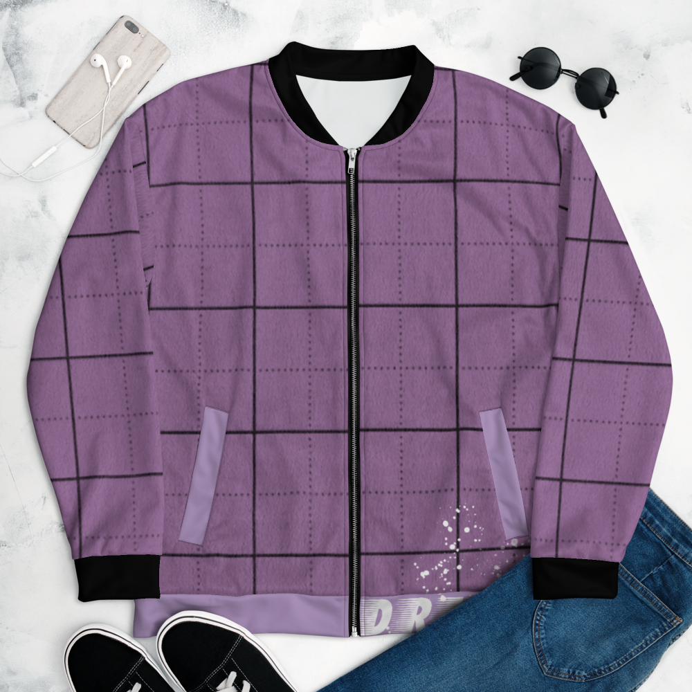 CRXWN | Drip or Dye | Plaid Season 1 Unisex Bomber Jacket Violet Purple