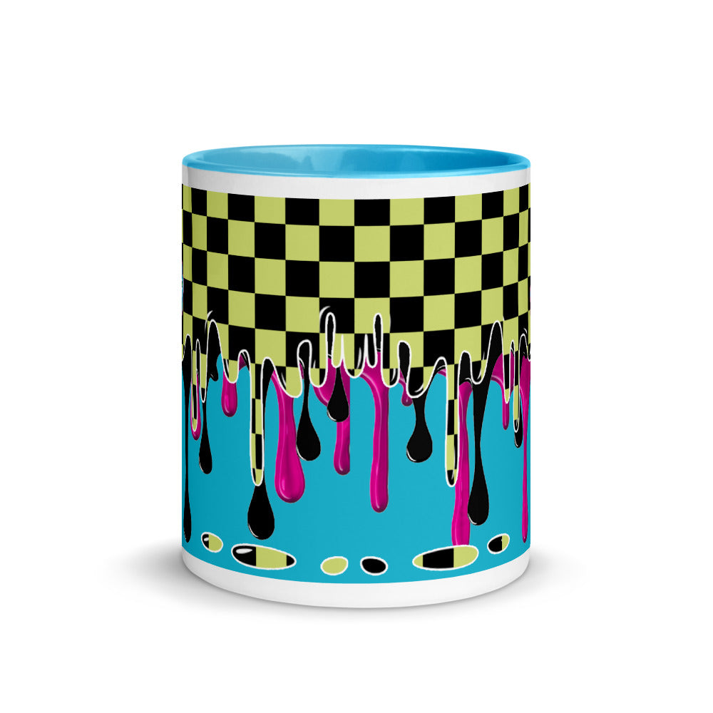 CRXWN | Drip or Dye | Checker Season 1 Color Series COFFEE MUG Grape Jelly In Taxi Cab Checker Drip Blue