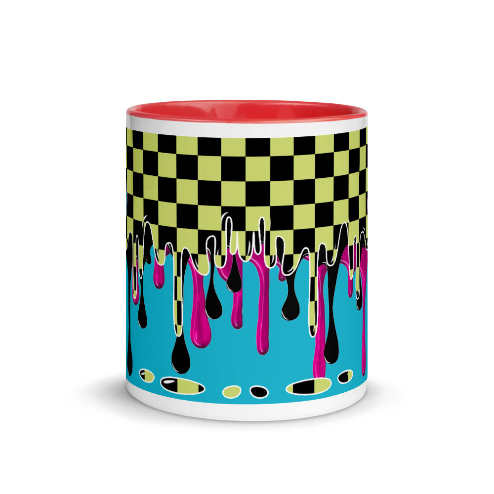 CRXWN | Drip or Dye | Checker Season 1 Color Series COFFEE MUG Grape Jelly In Taxi Cab Checker Drip Red