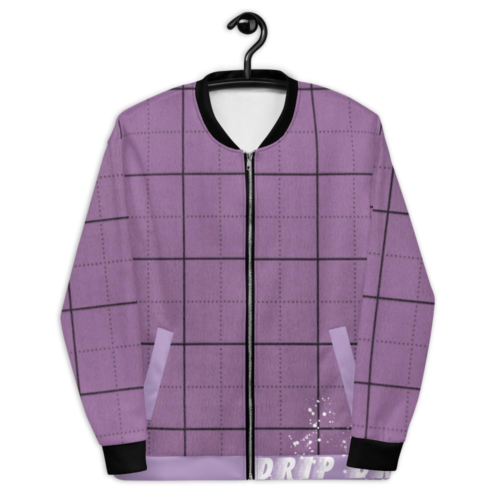 CRXWN | Drip or Dye | Plaid Season 1 Unisex Bomber Jacket Violet Purple