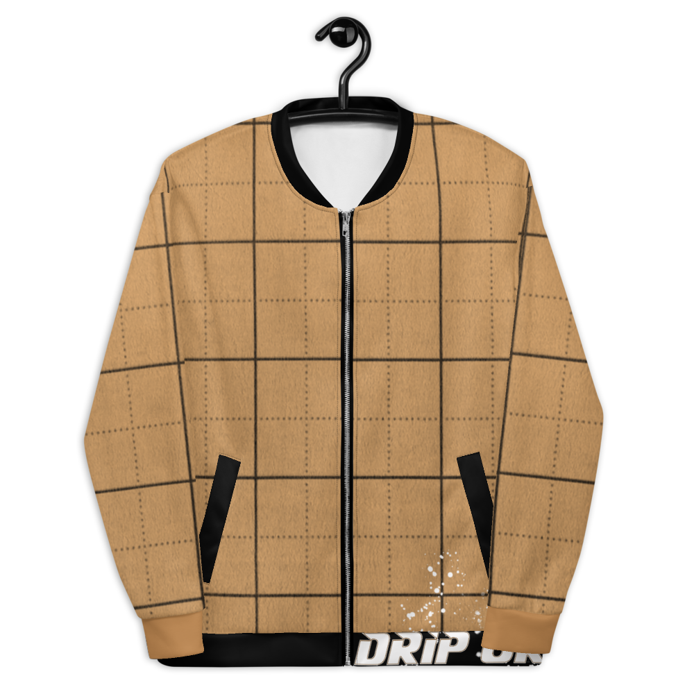 CRXWN | Drip or Dye | Plaid Season 1 Unisex Bomber Jacket Tan Sand