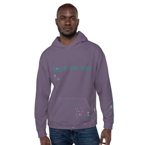 CRXWN | Drip or Dye | HUES Season 1 Back 2 Basics Unisex Comfort Hoodie Stripes N' Zoom Splatter Purple Haze