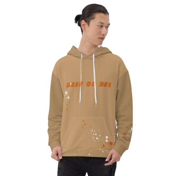 CRXWN | Drip or Dye | HUES Season 1 Back 2 Basics Unisex Comfort Hoodie Stripes N' Zoom Splatter Tan Sienna Oranges