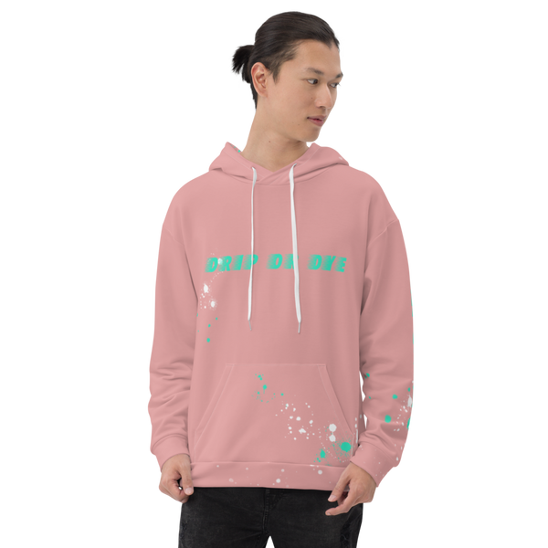 CRXWN | Drip or Dye | HUES Season 1 Back 2 Basics Unisex Comfort Hoodie Stripes N' Zoom Splatter Pastel Miami Art Basel Pink Teal