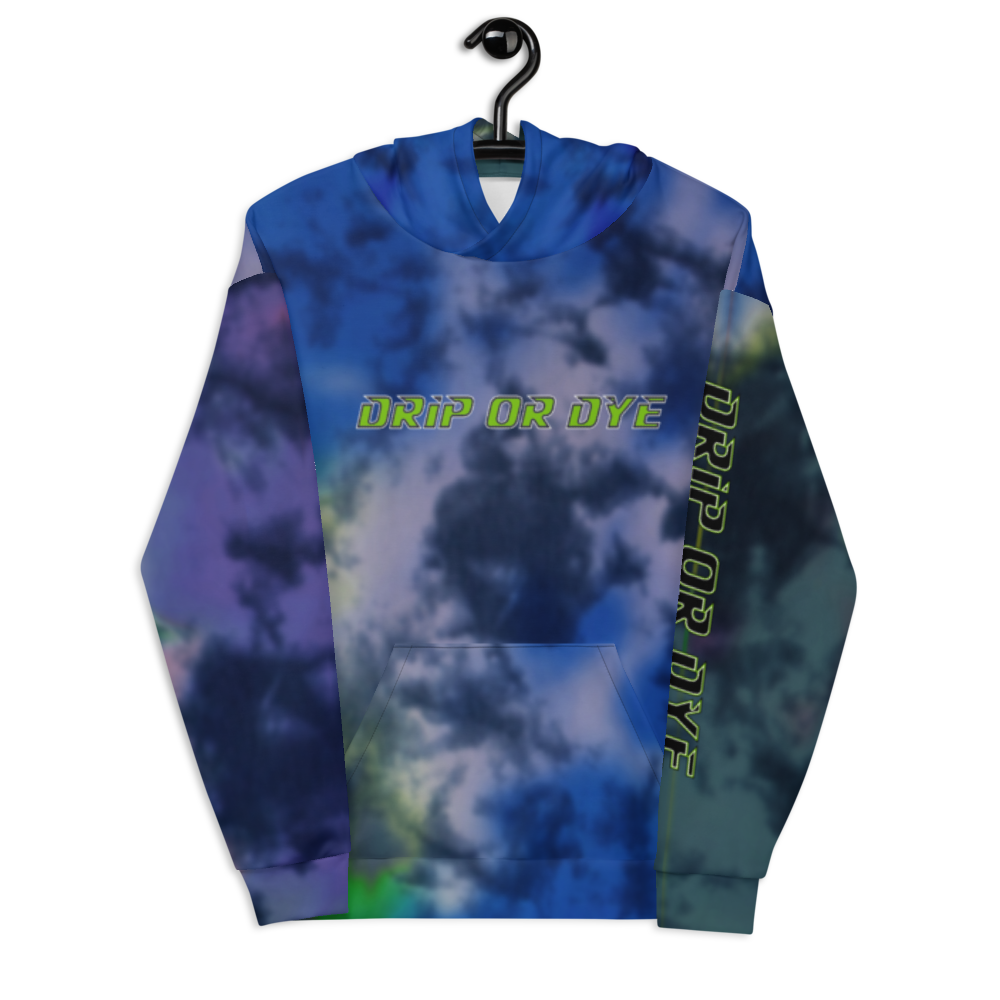 CRXWN | Drip or Dye | Tie Dye Season of Love 1 Cosmic Prophet Custom Unisex Hoodie and the Heavens Parted Color Cloud Hyper Royal Blue Ocean
