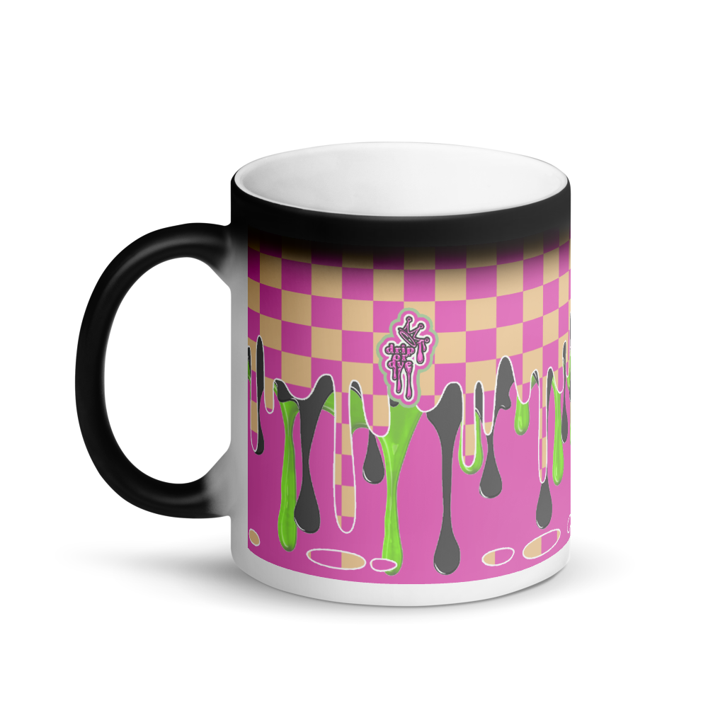 CRXWN | Drip or Dye | Checker Season 1 Matte Black Magik Mug COFFEE MUG alien pink