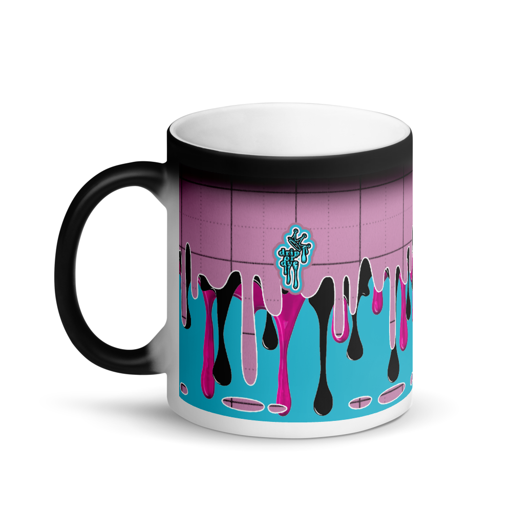 CRXWN | Drip or Dye | Plaid Season 1 Matte Black Magik Mug COFFEE MUG Pink N Blue