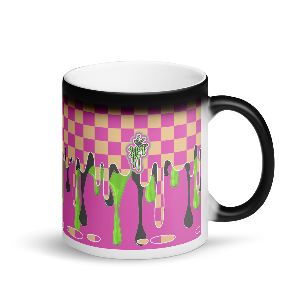 CRXWN | Drip or Dye | Checker Season 1 Matte Black Magik Mug COFFEE MUG alien pink