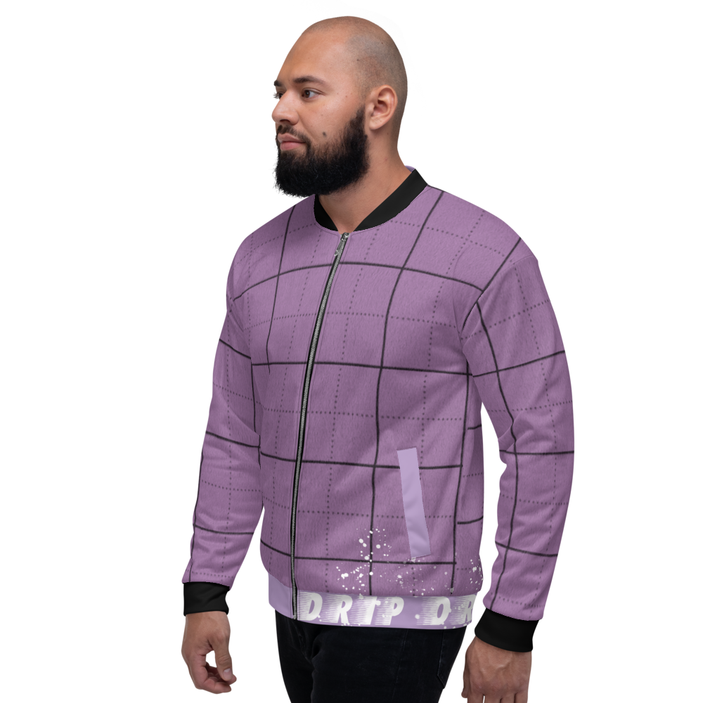 CRXWN | Drip or Dye | Plaid Season 1 Unisex Bomber Jacket Violet Purple