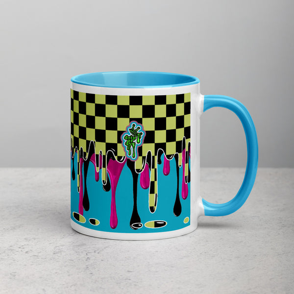 CRXWN | Drip or Dye | Checker Season 1 Color Series COFFEE MUG Grape Jelly In Taxi Cab Checker Drip Blue