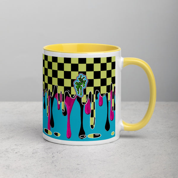 CRXWN | Drip or Dye | Checker Season 1 Color Series COFFEE MUG Grape Jelly In Taxi Cab Checker Drip Yellow