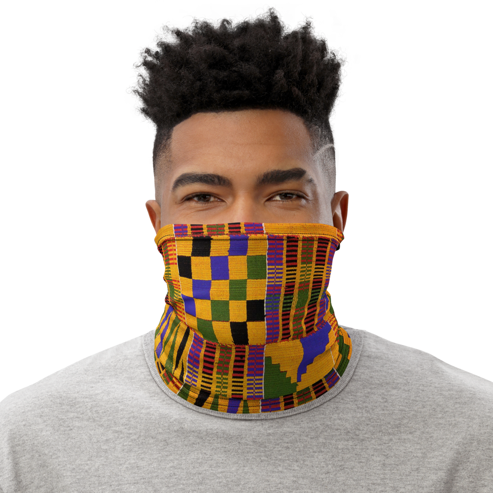 CRXWN | Drip or Dye Custom KENTE Cloth 3-in-1 UNISEX Gaiter Headband Face Cover