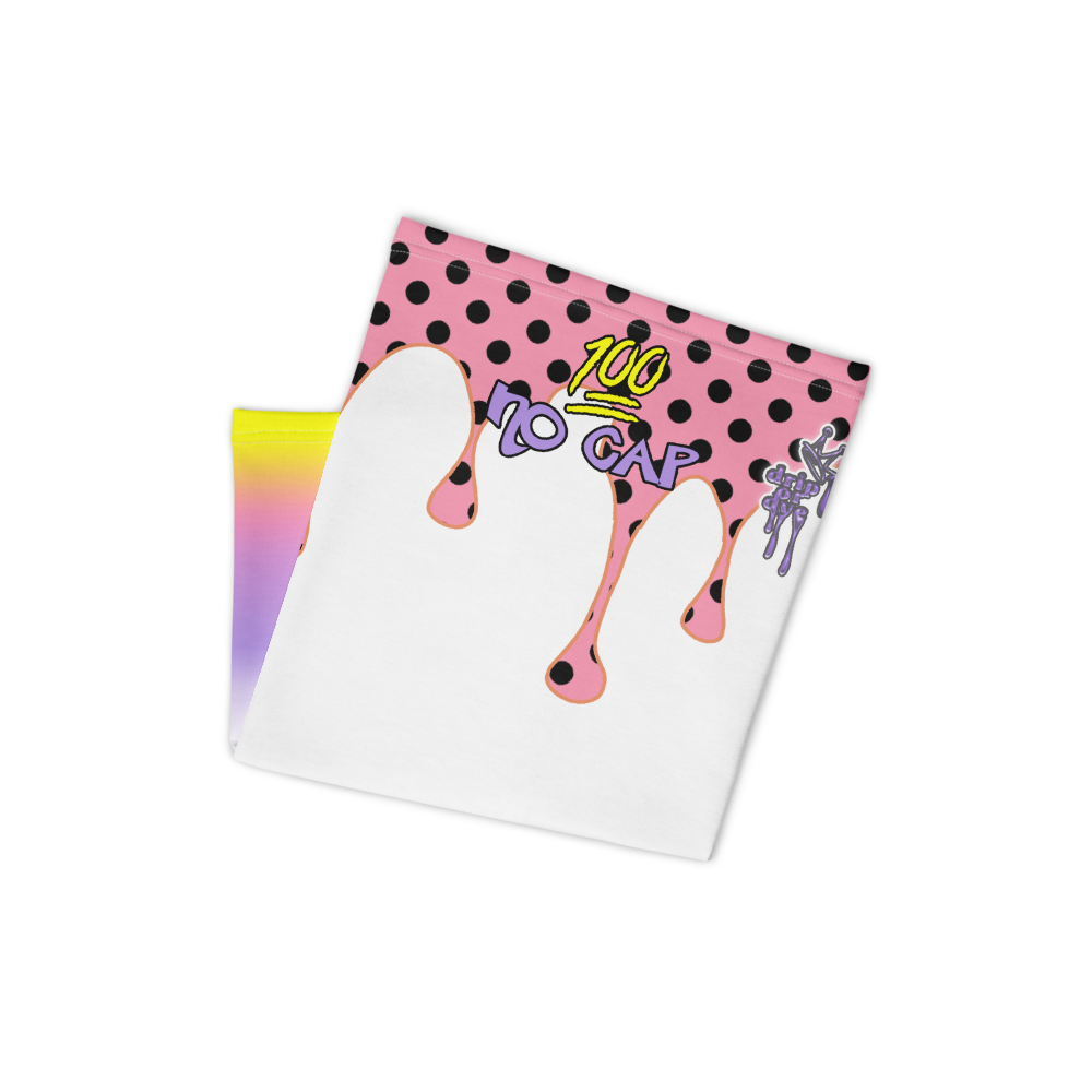 CRXWN | Drip or Dye Custom Ice Cream Candy Drip Polka Dot Print 3-in-1 UNISEX Gaiter Pretty In Pink