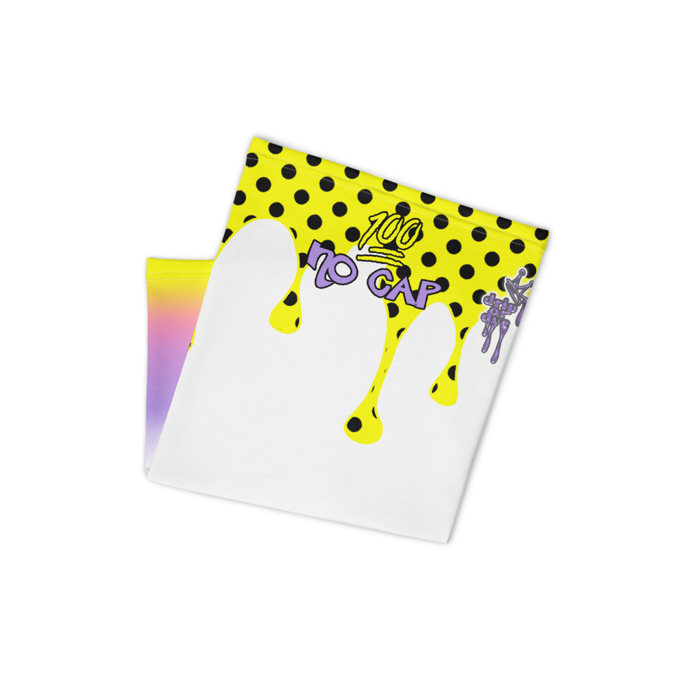 CRXWN | Drip or Dye Custom Ice Cream Candy Drip Polka Dot Print 3-in-1 UNISEX Gaiter Sunshine Yellow