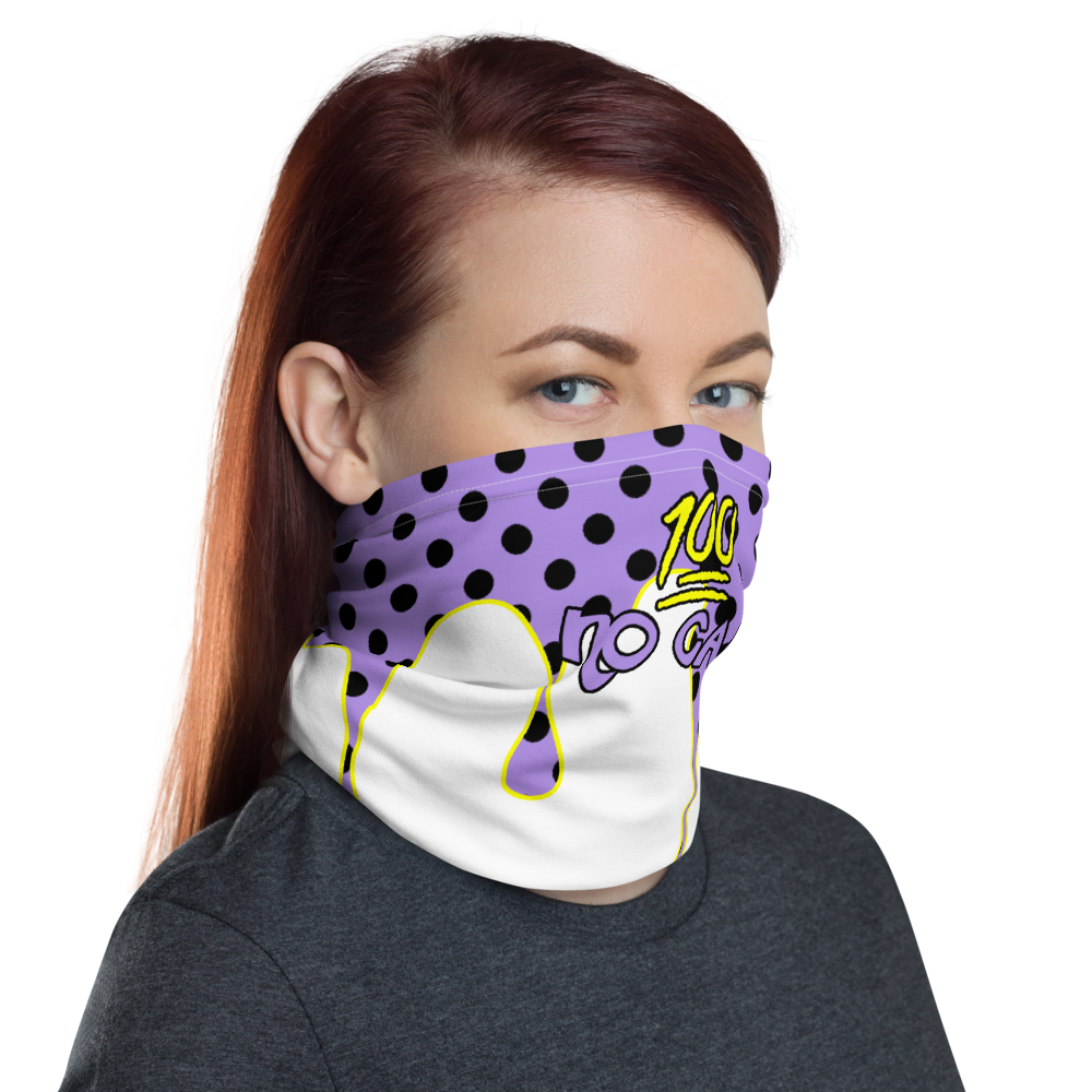 CRXWN | Drip or Dye Custom Ice Cream Candy Drip Polka Dot Print 3-in-1 UNISEX Face Mask Classic Purple