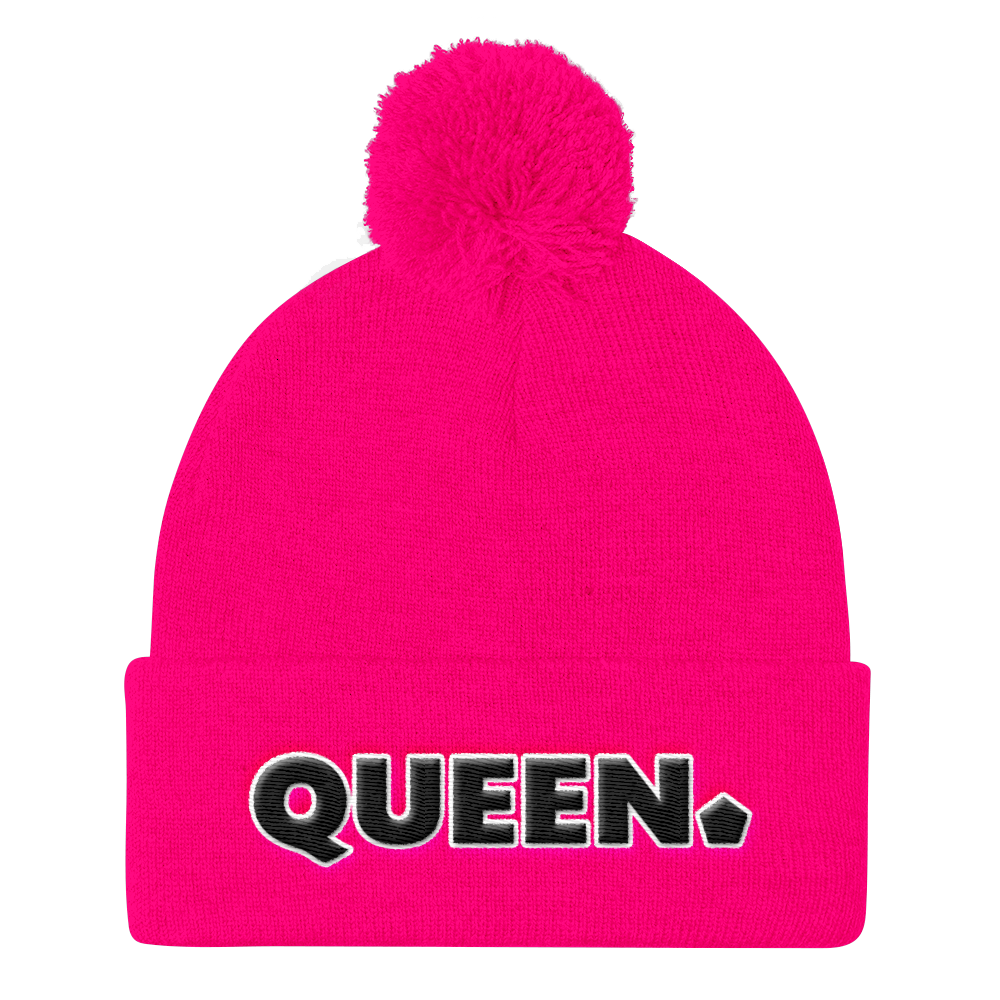 .R.O.Y.A.L. QUEEN POMPOM BEANIE NEON PINK
